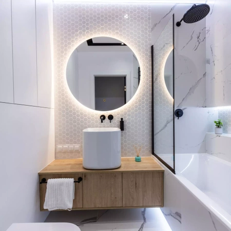 Lustro podświetlane LED okrągłe 110cm trzy barwy dotykowe