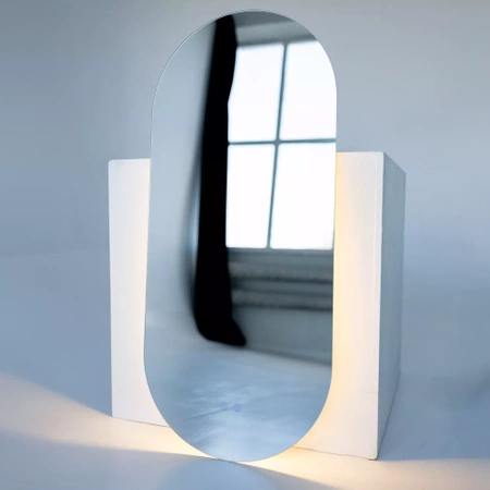 Oval LED illuminated mirror 160x50cm three touch colors