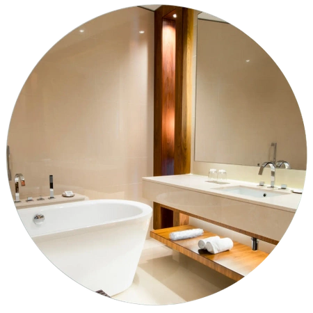 Illuminated round LED mirror 60cm three colors with motion sensor