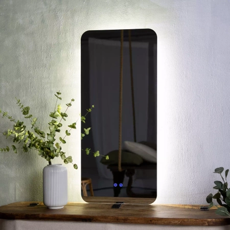Lustro podświetlane LED prostokątne 150x75cm trzy barwy dotykowe