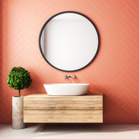 Lustro okrągłe LOFT w czarnej ramie 63cm